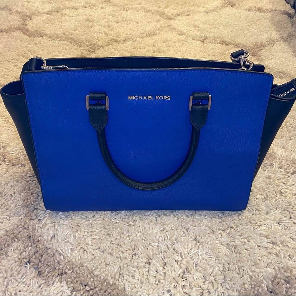 Michael Kors Royal Blue and Black Purse
